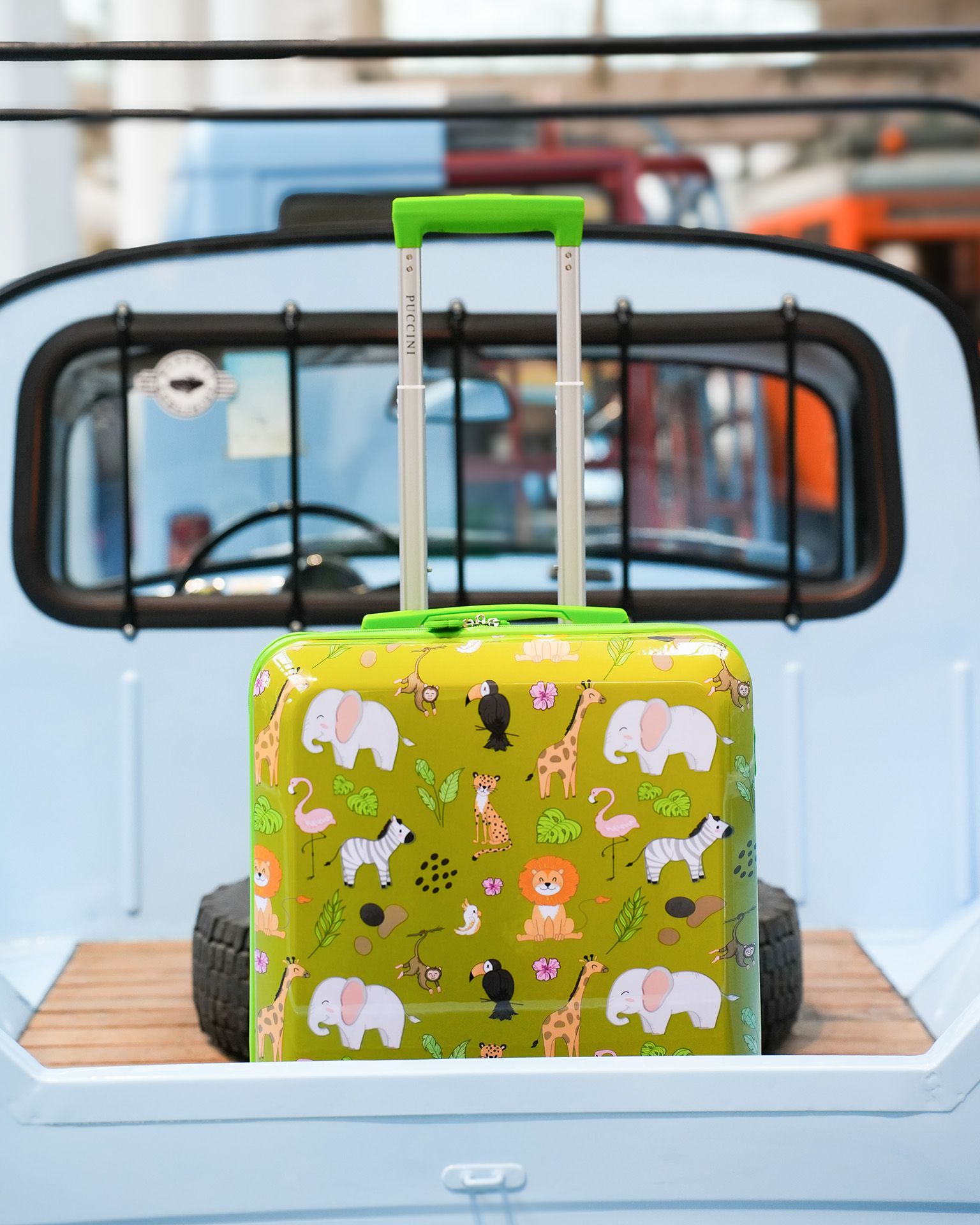 Gyermek szafari bőrönd zöld