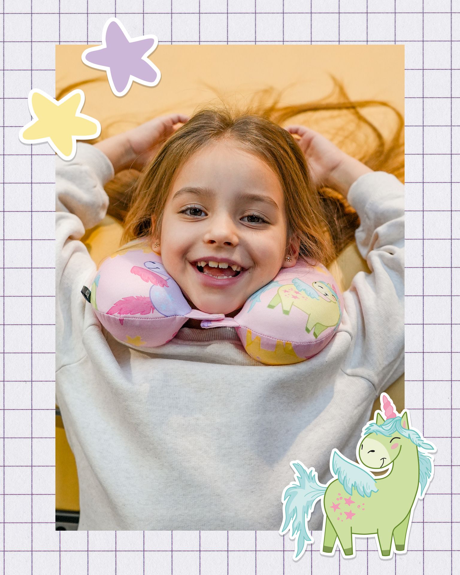 Baba utazási párna rózsaszín egyszarvúak