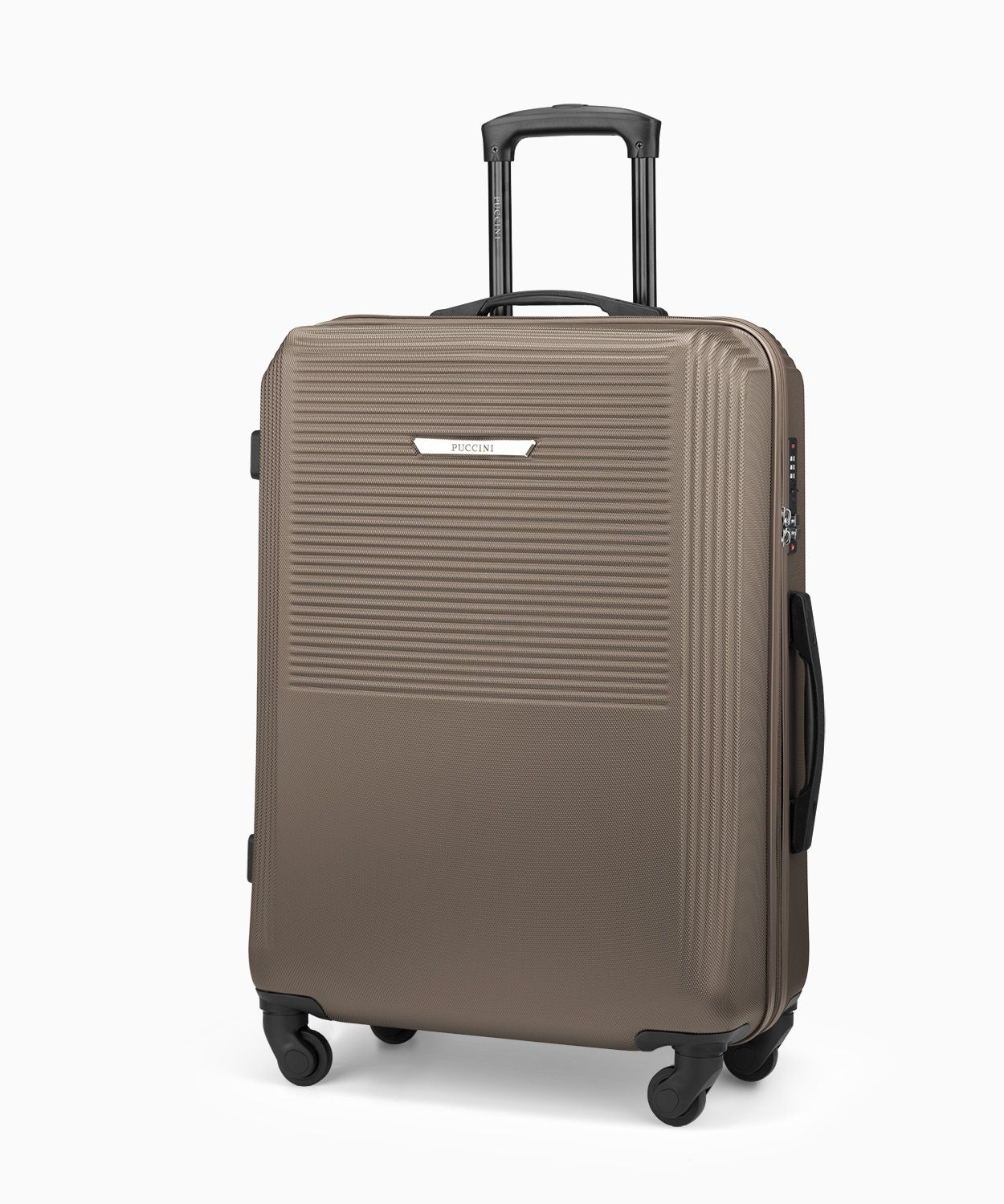 Közepes bőrönd - pezsgőszínű