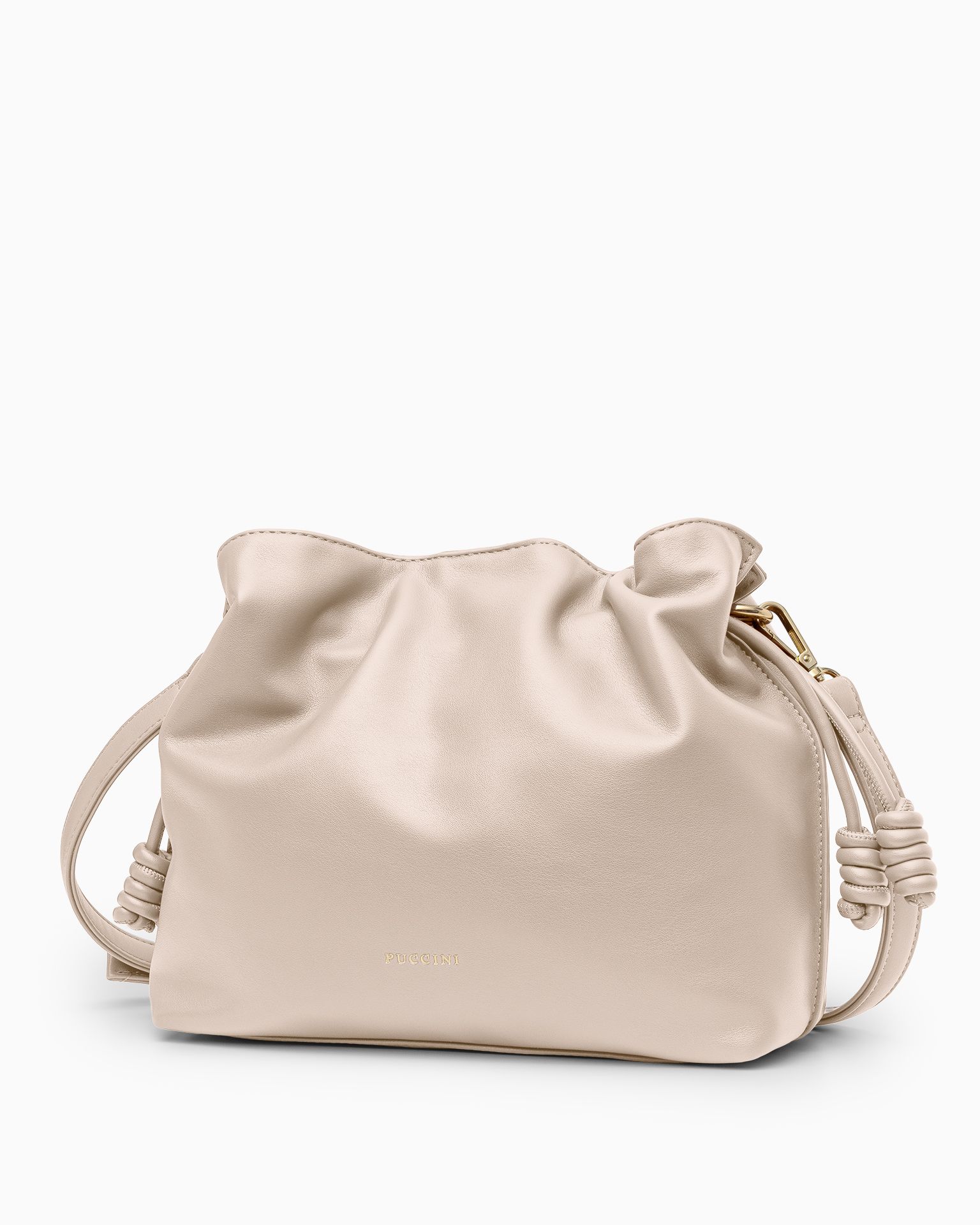 Beige műbőr női oldaltáska