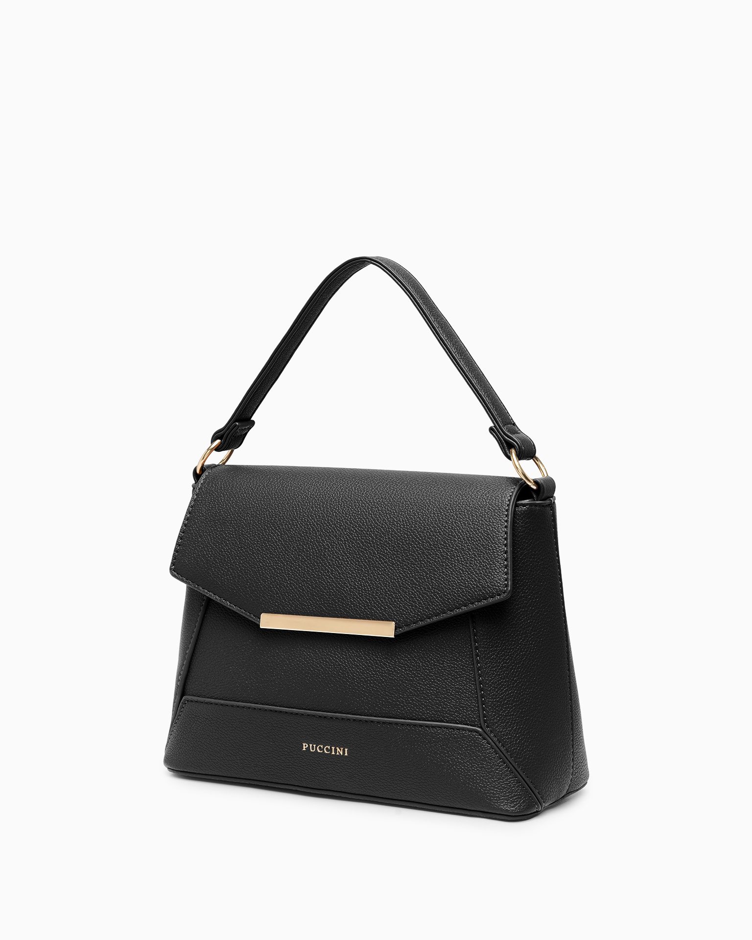 Női közepes méretű táska ökológiai bőrből fekete színben