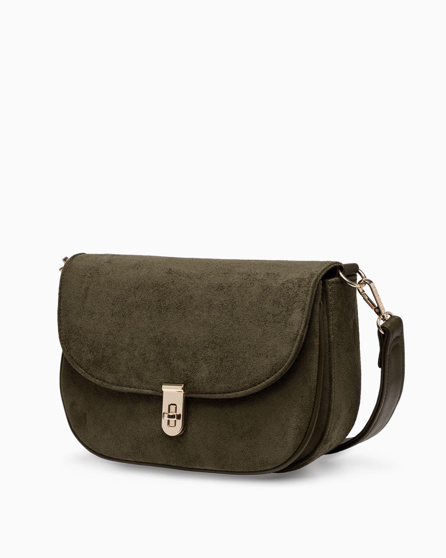 Női kézitáska ökológiai szarvasbőr zöld színben