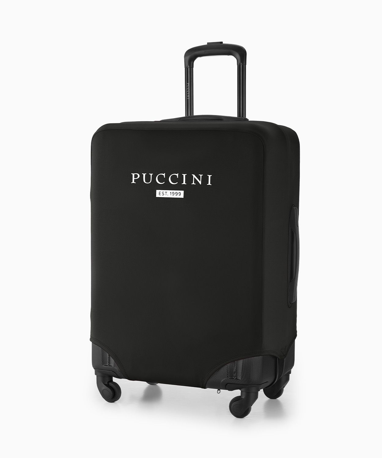 Fekete rugalmas védőhuzat közepes méretű bőröndhöz