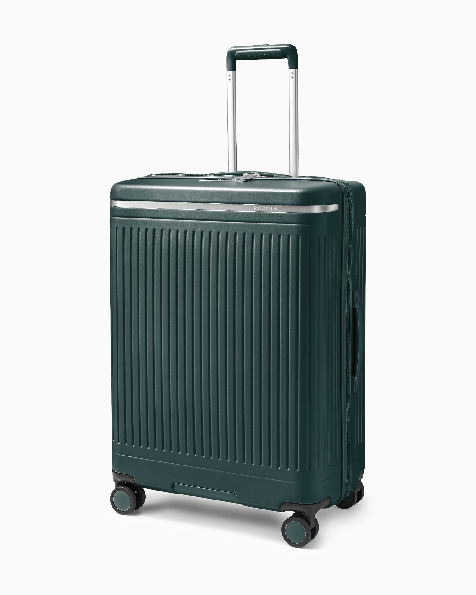 Közepes poliészter bőrönd zöld színben