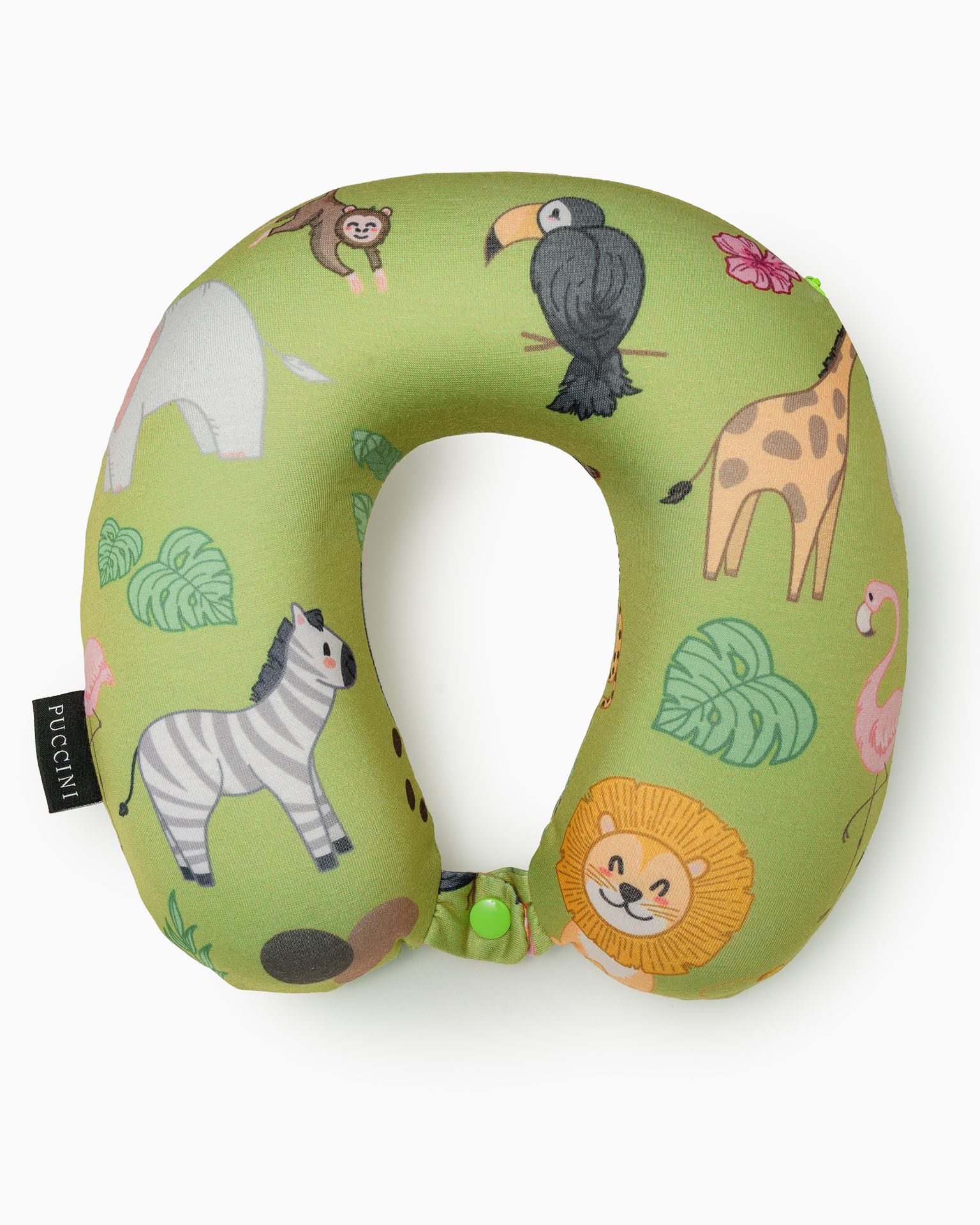 Gyermek utazópárna szafari zöld