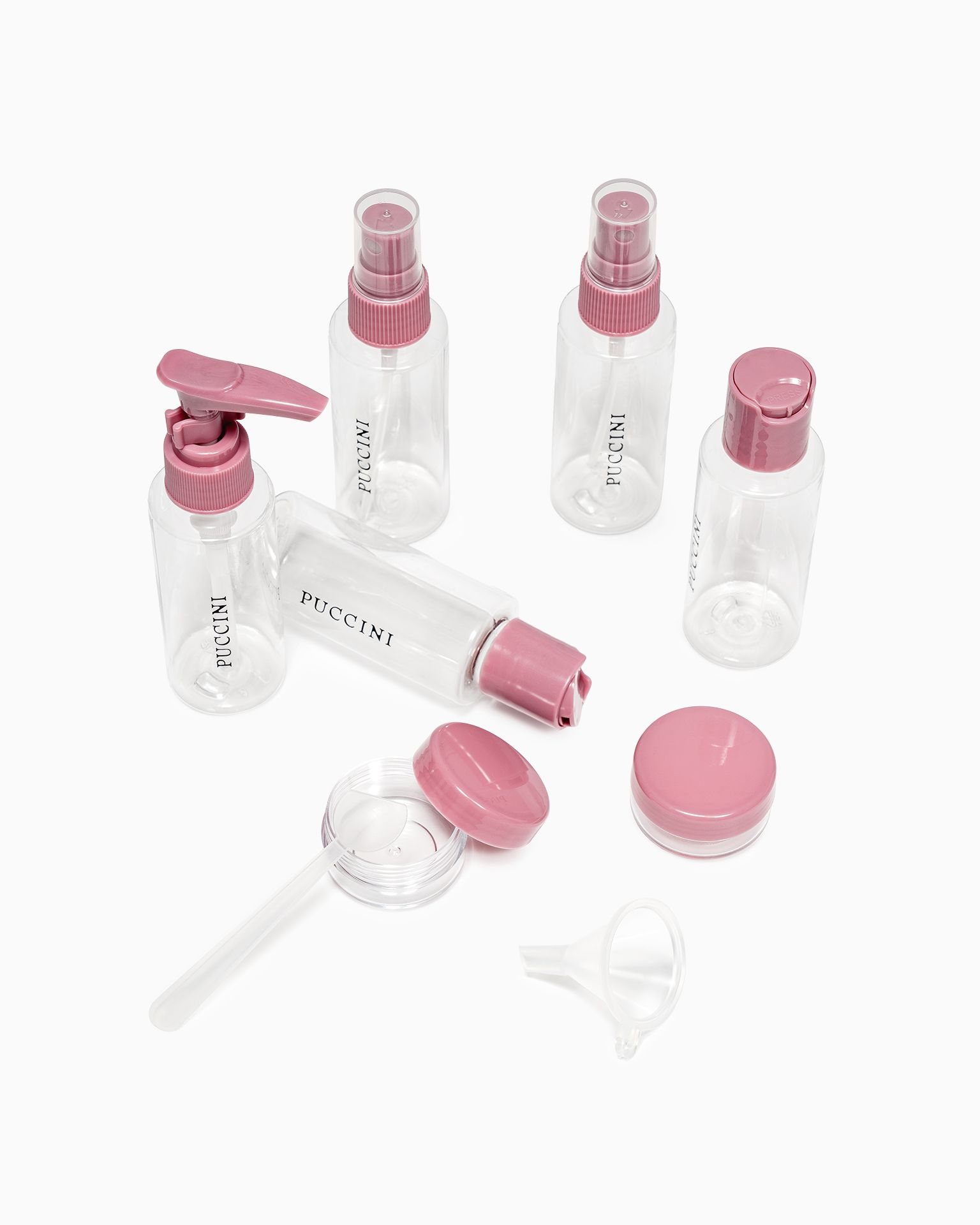 Utazási tartályok készlete rózsaszín