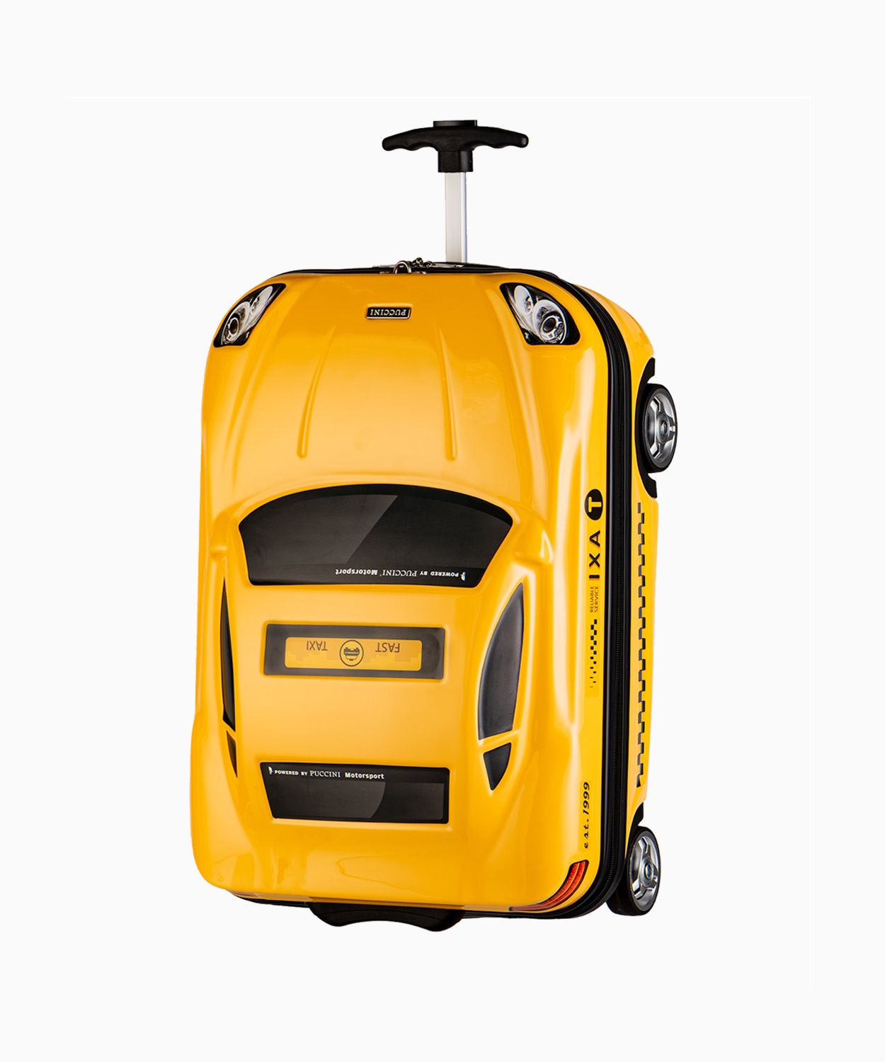 Gyermek kabinbőrönd - sárga játékautó