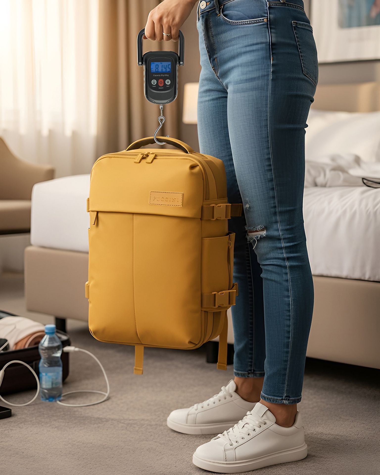 Poggyász bőröndmérleg mérőskálával