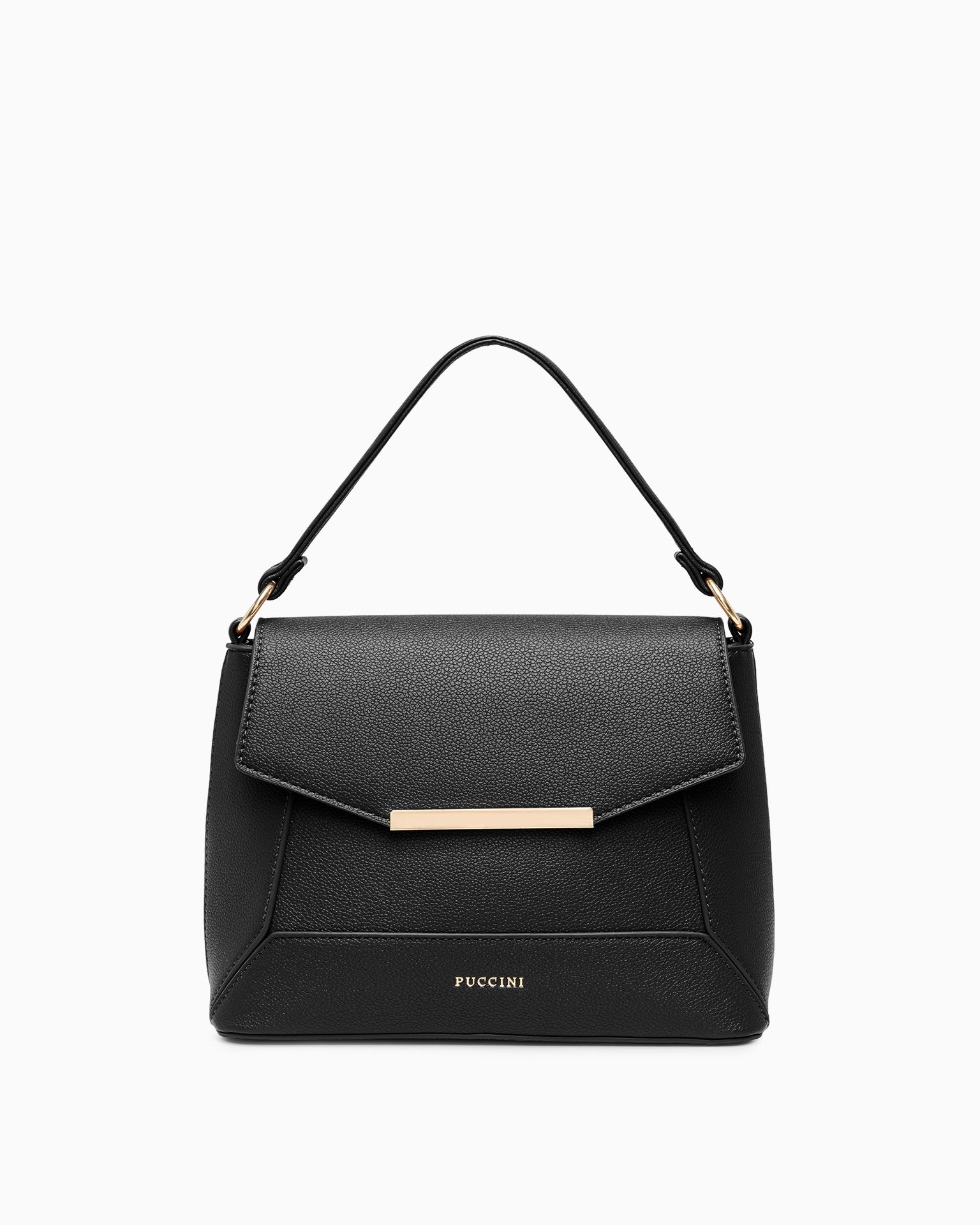 Női közepes méretű táska ökológiai bőrből fekete színben