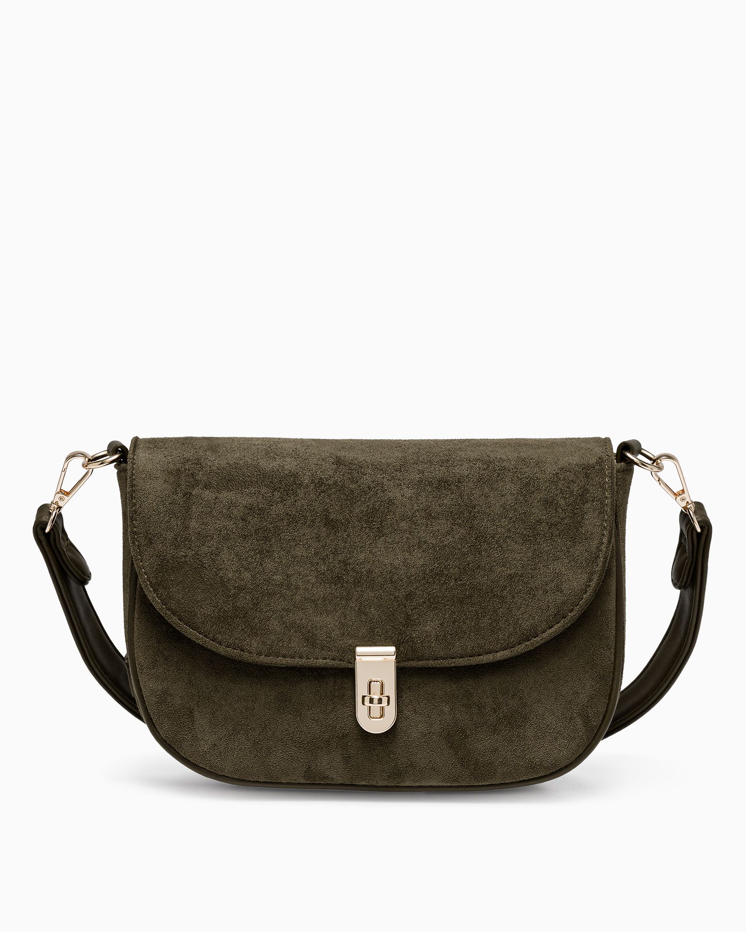 Női kézitáska ökológiai szarvasbőr zöld színben