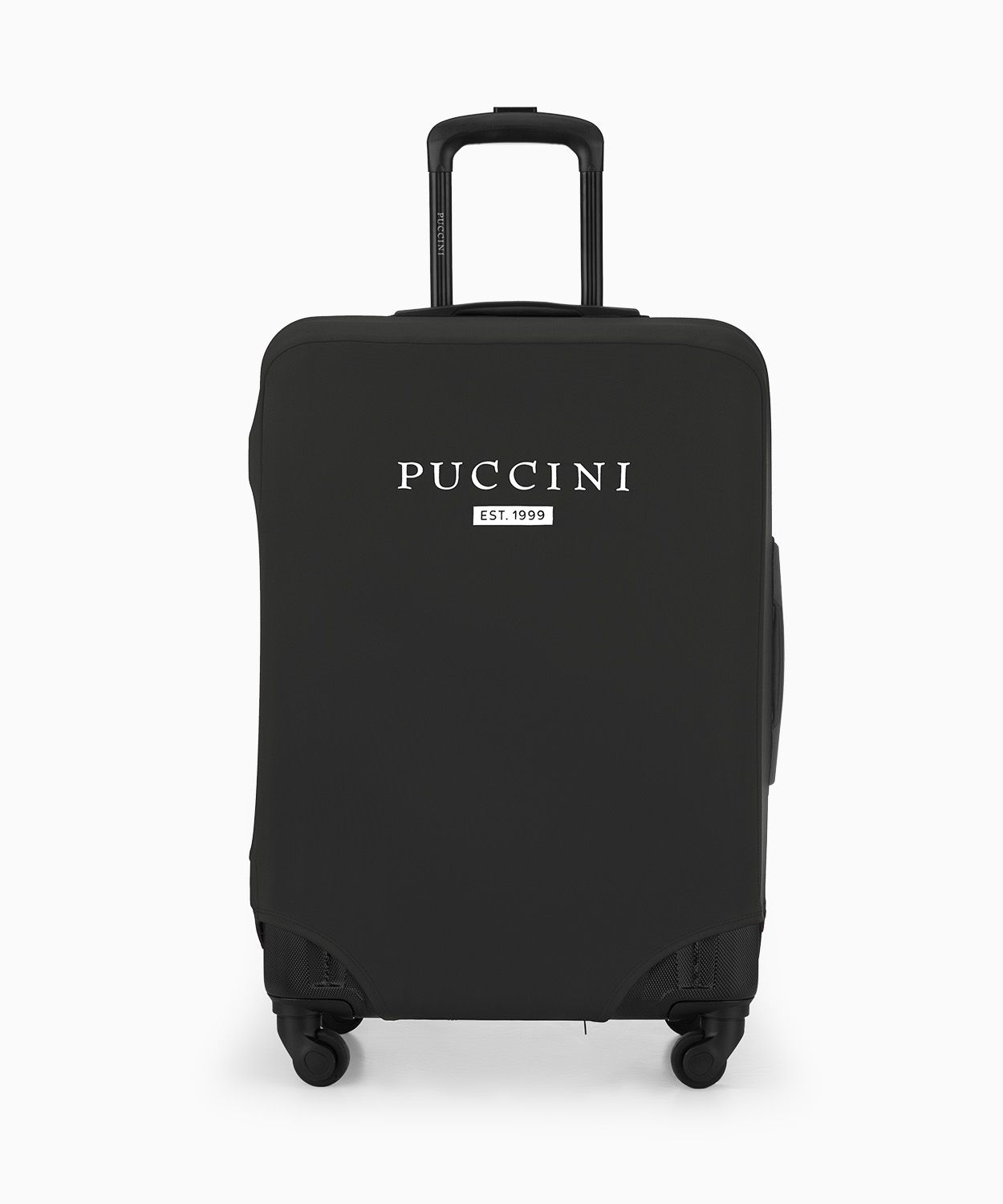 Fekete rugalmas védőhuzat közepes méretű bőröndhöz