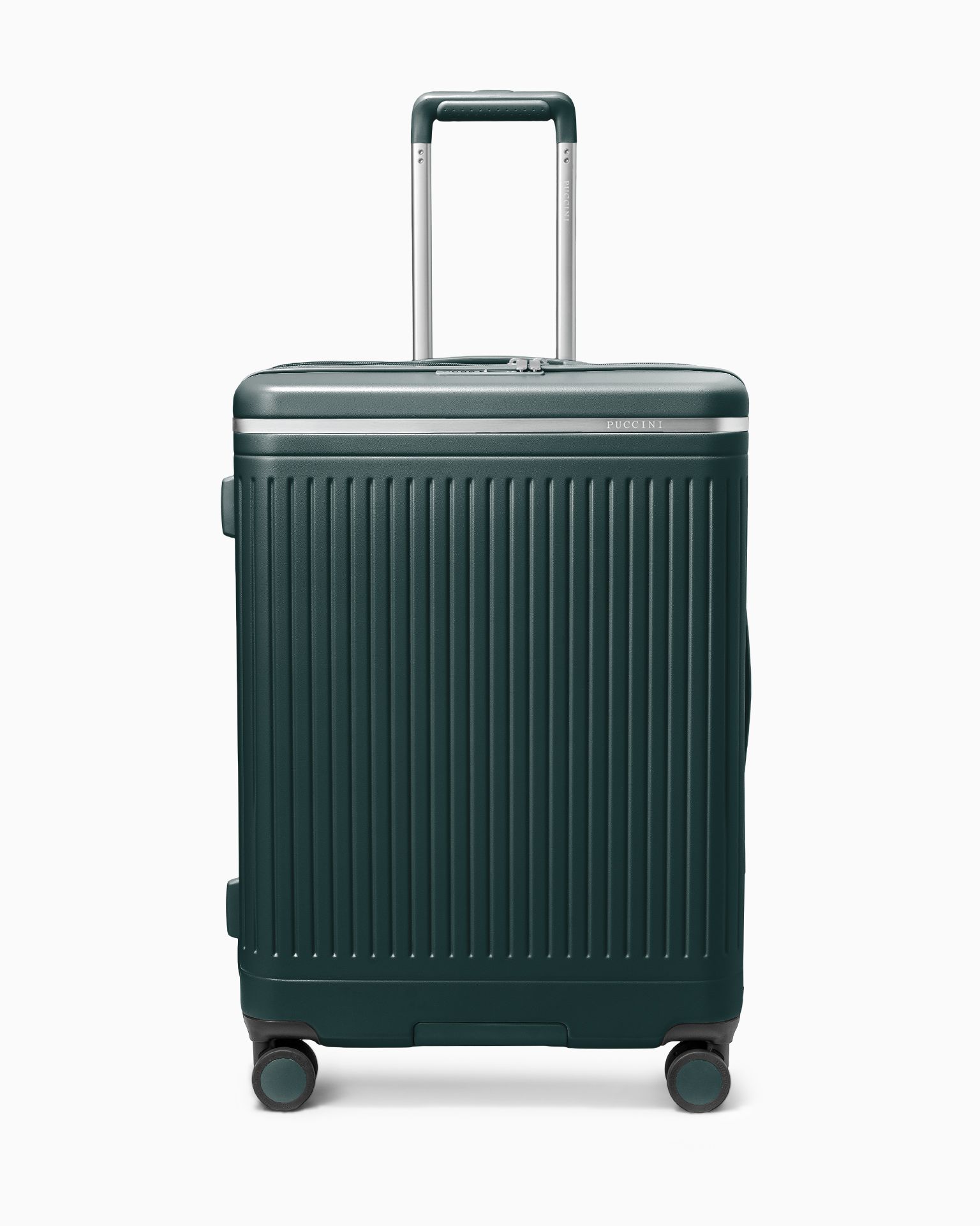 Közepes poliészter bőrönd zöld színben