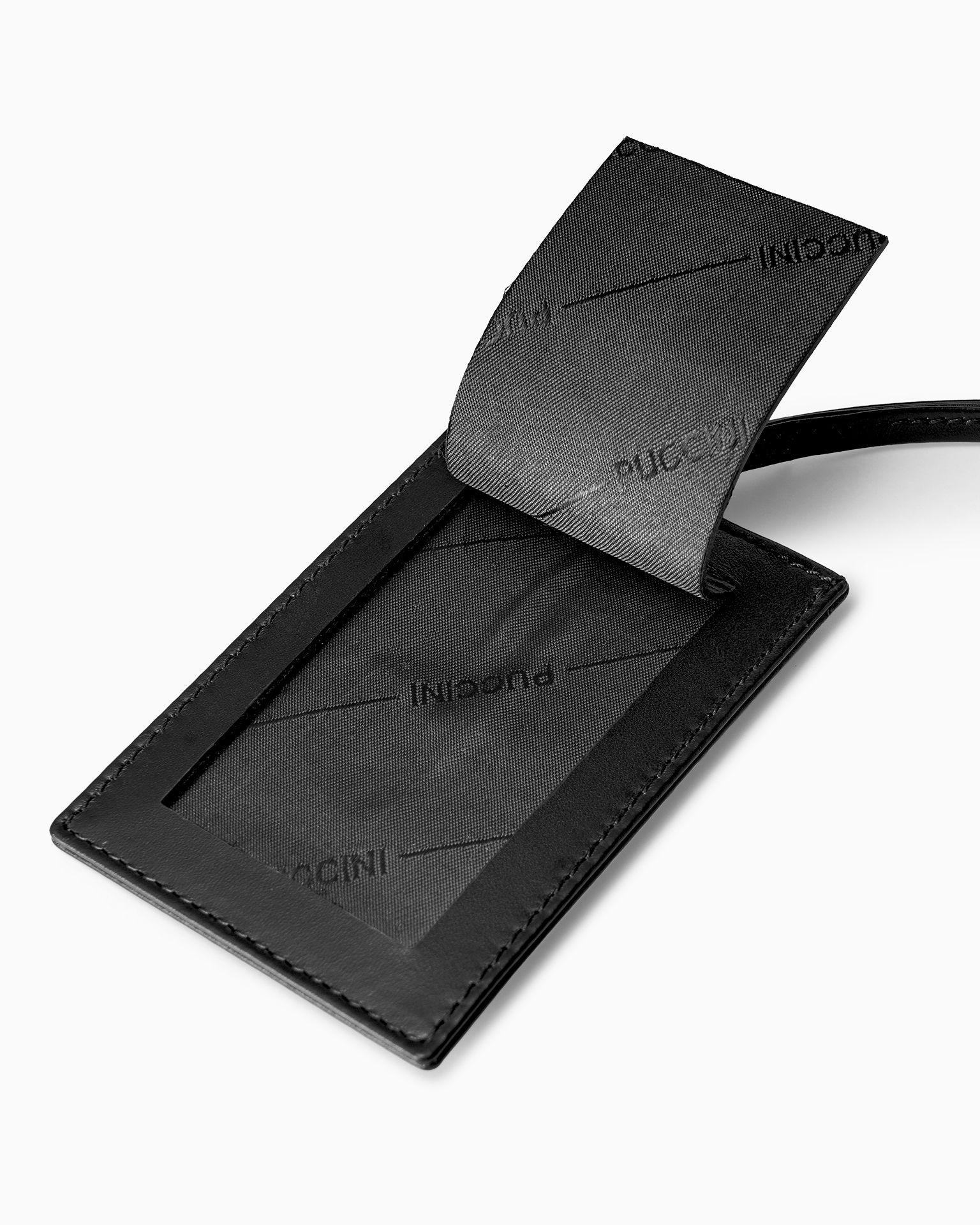 Bőr csomagcímke fekete