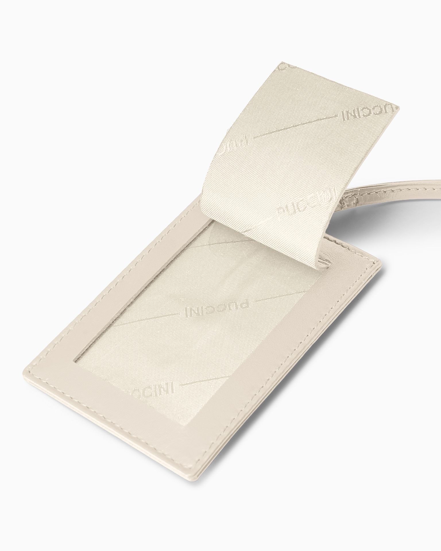 Bőr csomagcímke bézs